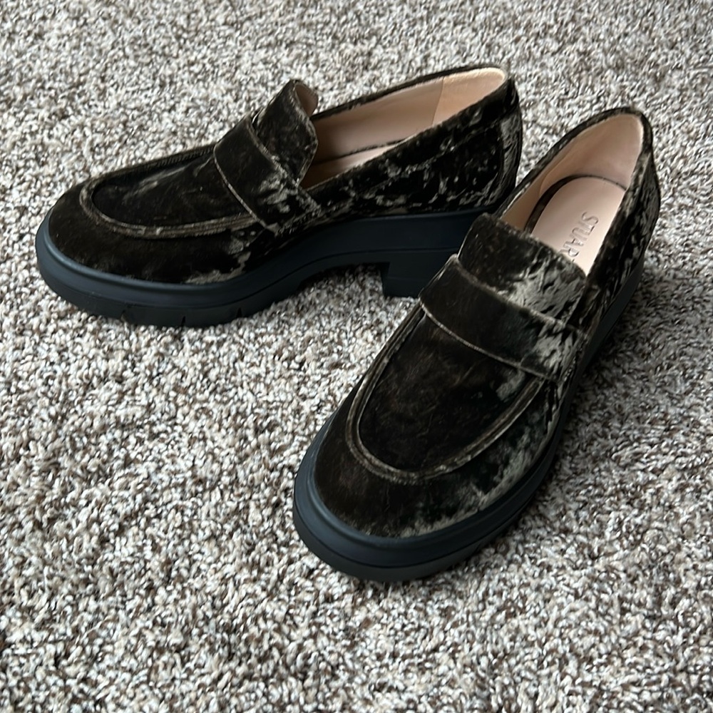 Stuart Weitzman Crushed Velvet Loafers
